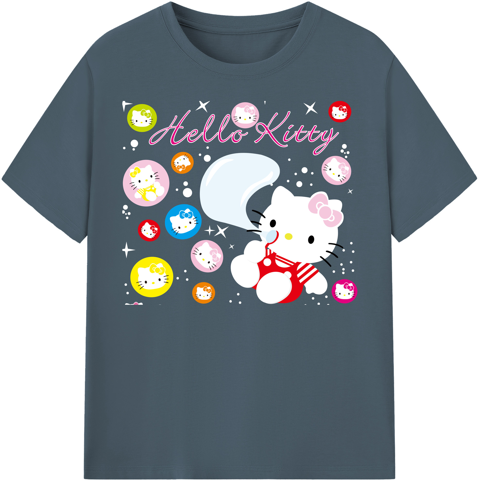（画像用） Hello Kitty ハローキティ 綿100％半袖Tシャツ（フロントプリント）